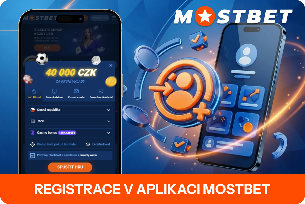 Založení nového profilu v mobilní aplikaci Mostbet