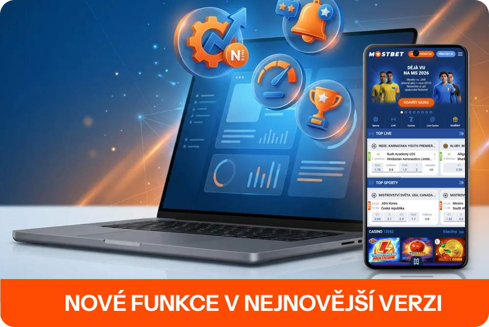Nové funkce v nejnovější verzi Mostbet