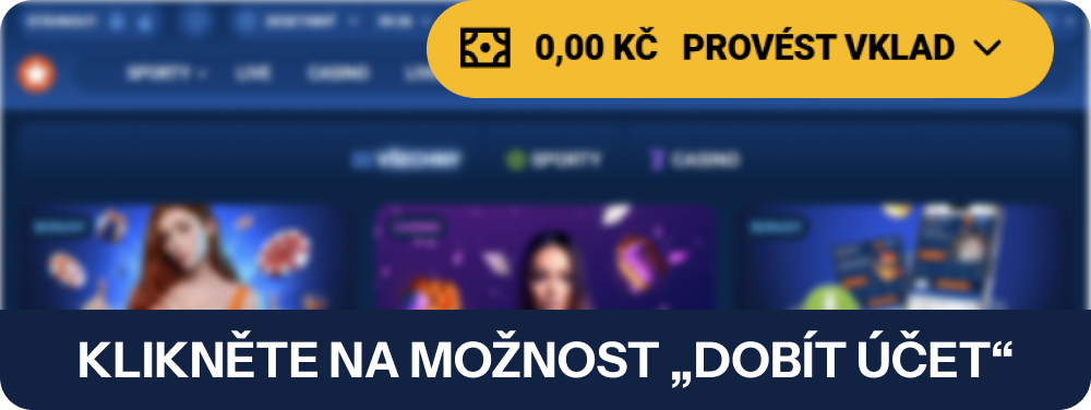 Klikněte na možnost vkladu Mostbet