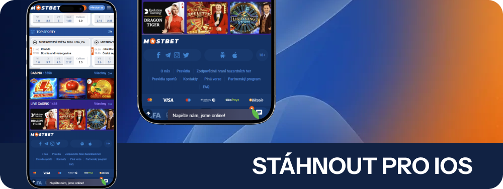 Přejít do sekce věnované mobilní aplikaci Mostbet