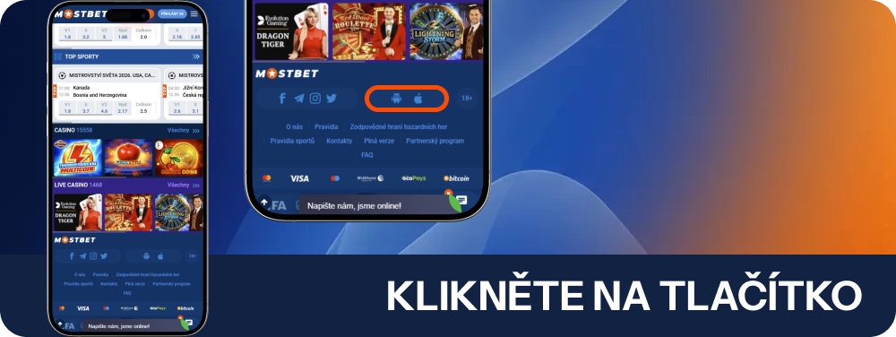 Stiskněte tlačítko pro stažení Mostbet