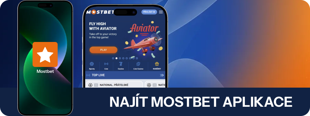 Najít ikonu Mostbet aplikace na domovské