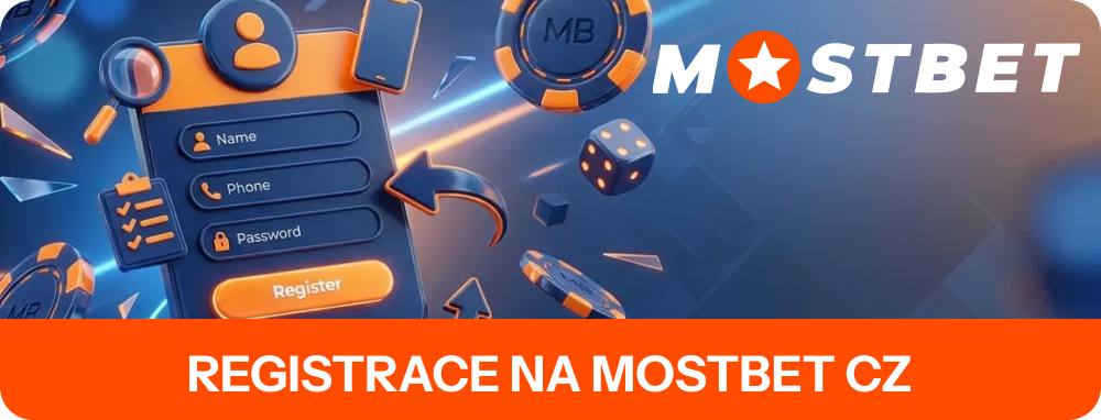 Hráč do formuláře zadá své jméno, e-mailovou adresu a datum Mostbet